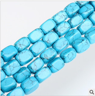 A134 natural blue turquoise semi-finished products wholesale rectangular Beaded DIY powder pearl jewelry accessories