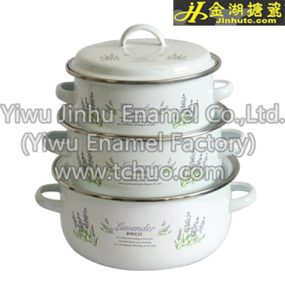 Yiwu factory enamel POTS, enamel products, two-ear enamel casserole, enamel POTS