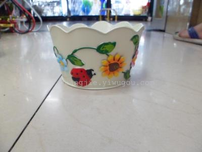 Tin bucket with flower