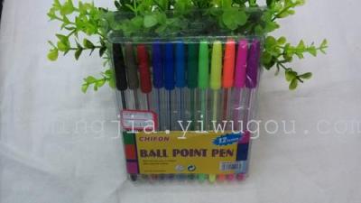 Ball pen, ballpoint pen 12 color, blister card packaging, factory outlets, the price is cheap, 2880