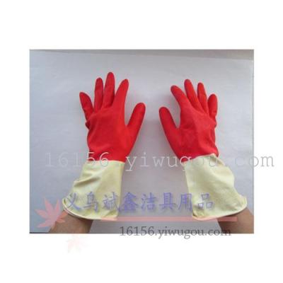 Two-color stitching gloves latex gloves for washing laundry chores clean factory industrial gloves