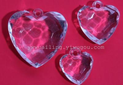 Transparent acrylic heart pendant, wedding accessories, Y189, factory direct