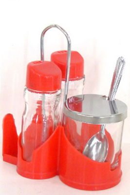 3PCS colored flavoring jars with spoons