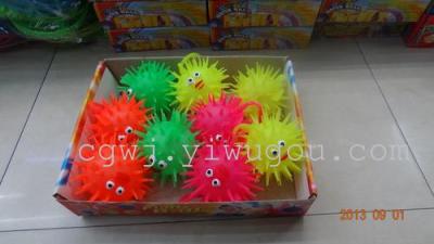 Flash cartoon fish fur ball, all kinds of Flash fluffy ball, massage ball, inflatable bounce, elastic ball