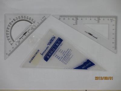 Factory direct high quality office stationery student suit set square plastic set ruler