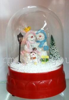 Manufacturers selling Christmas snow blowing windmill Glass Music Box Christmas gift electric snow ball