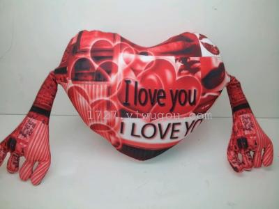 Two hands heart Two hands square pillow Foam particle pillow pillow