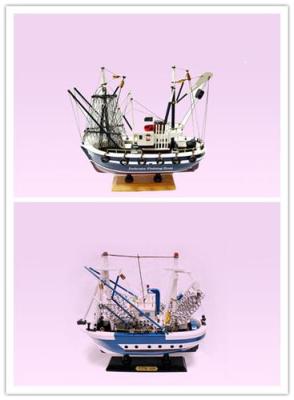 Eastern Mediterranean style handmade wooden fishing 24CM fishing boat model home decoration