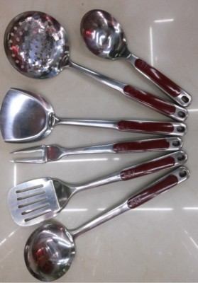 Seven-Piece Bakelite Handle Korean Style Stainless Steel with Magnetic Kitchen Cap Ladel Series
