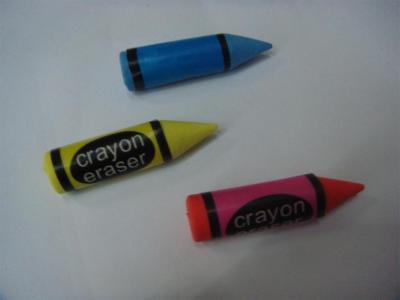 6020 crayon shape interesting color rubber (3 PCS)
