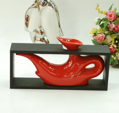Gao Bo Decorated Home Handmade bottle shape vase with frame floral flower vase pottery plating device