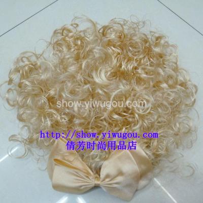 Bowknot curly hair, hair extension ,wig accessories,Hair comb tiara