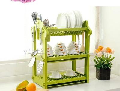 Sister Yi Supply Three-Layer Dish Rack Kitchen Storage Rack Draining Rack