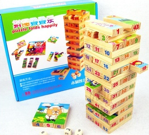 54 pieces of digital stack books high pile puzzle board game pleasant goat puzzle block