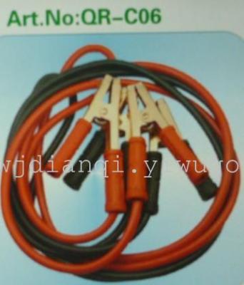 Car battery cables on the emergency battery clip connector FireWire QR-C6