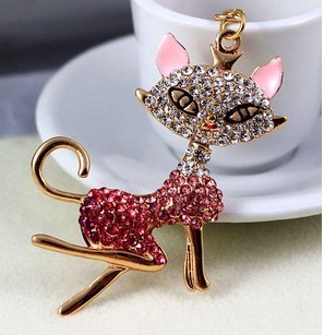Superior cat lady point key ring set diamond key alloy key ring car key ring key ring bag pendant