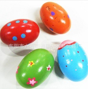 Colored wooden sand eggs/baby sound toys/children's instruments