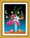 5D0125 flowers and fruit (5D cross stitch)