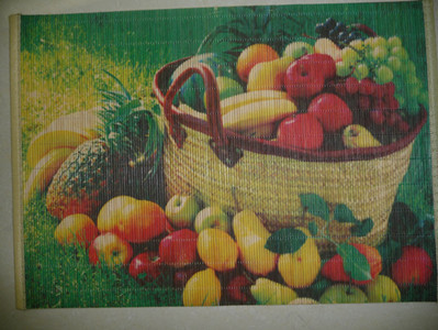 High-grade fruit bamboo table mat, beautiful color, fresh design, environmental protection bamboo.