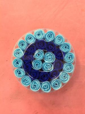 30 pieces of PVC yuan box, double color soap flower