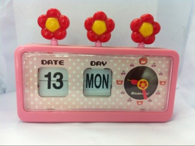 Flower jump Calendar clock, clock, clock with date week alarm clock