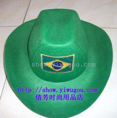 Brazil Hat,Green Hat,Flag Hat,Cowboy hats
