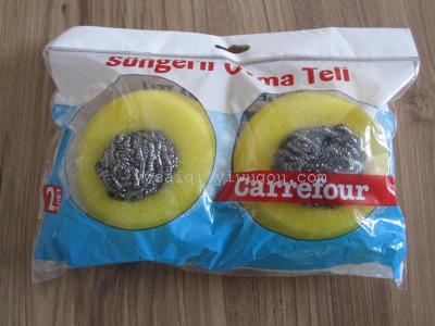 Wire sponge ball; pp cleaning balls