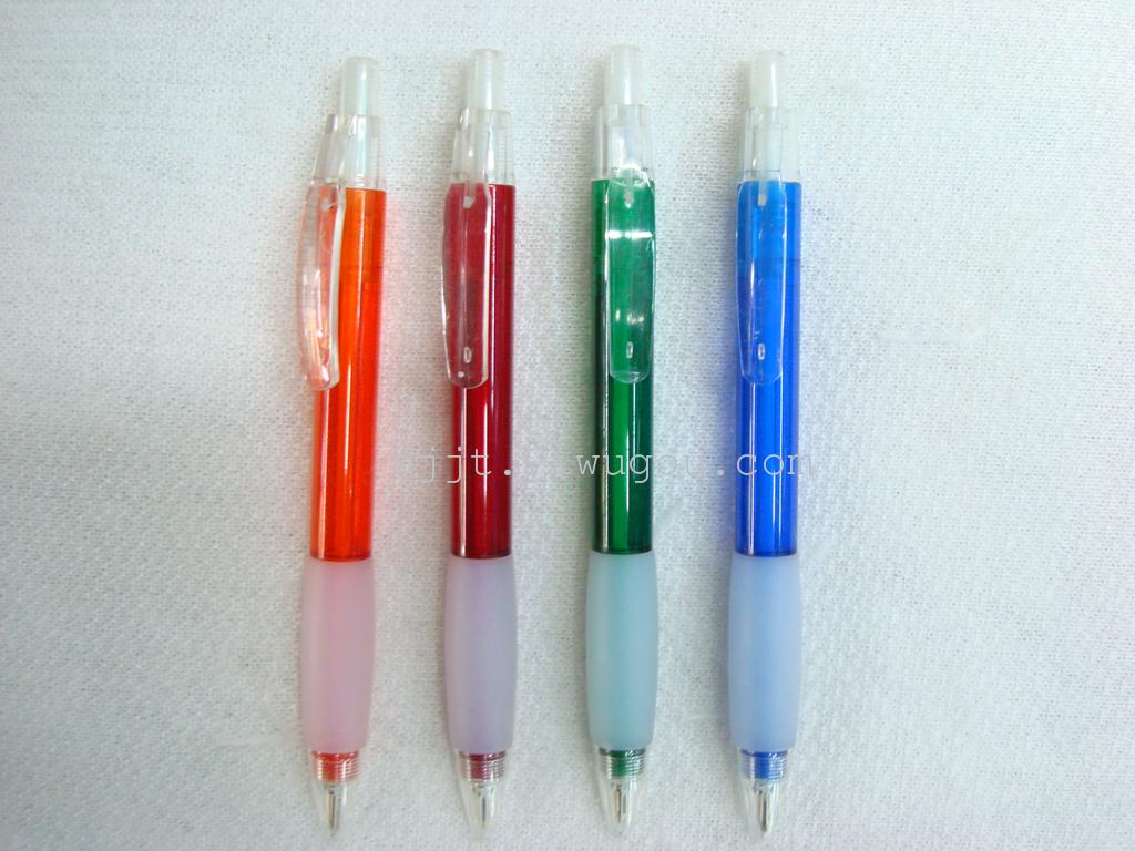 新款韩版彩杆圆珠笔 透明可爱中性笔