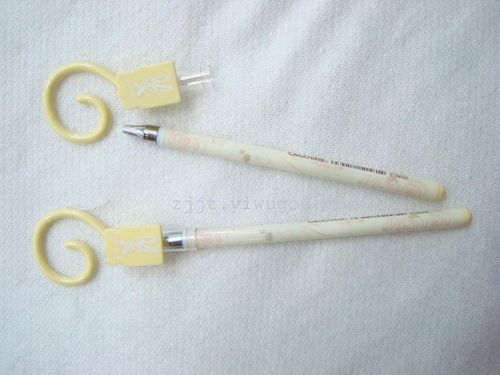 新款韩版可爱女生弯钩棒棒糖圆珠笔 彩杆中性笔