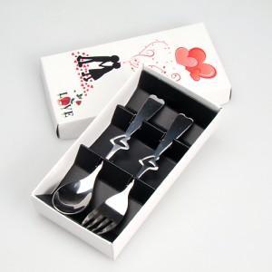 S-Japanese-style combination of two sets of cutlery cutout heart shaped stainless steel two-piece couple Fork Spoon