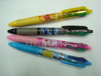 Disney Channel's new Korean transparent multi-color four-colour ballpoint pen gel ink pen