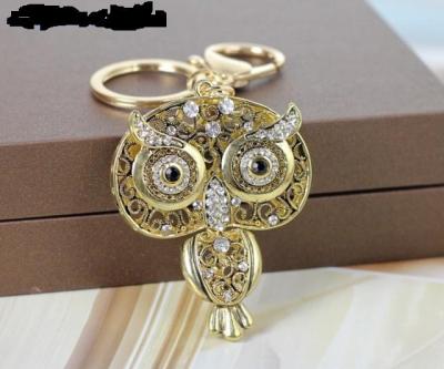 Owl key ring spot diamond key ring insert alloy key ring auto key ring