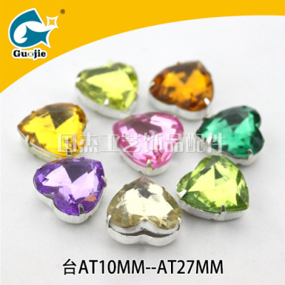 Imitation of the heart of the heart of the diamond heart of the drill hand sewing metal wrapped nail beads DIY hand 
