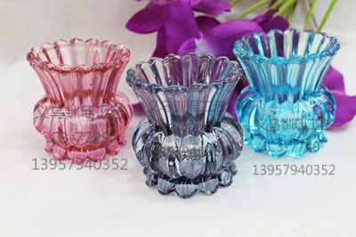 Glass candle holder, glass water culture flower vase,glass pen holder