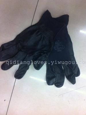 Labor insurance glove, Black rubber pure cotton glove, imported pure rubber glove
