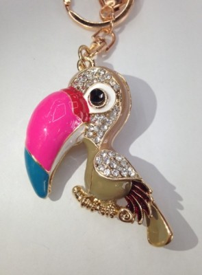 Parrot dots diamond set alloy key chain car men and women key chain gift key chain bag pendant