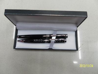 Metal roller pen and ball-pen paired with a printed logo