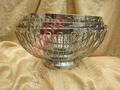Stainless steel fruit basket, 16cm, 18cm, 20cm
