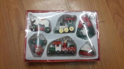 Factory direct series wooden Christmas train Christmas decorations