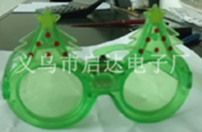 Factory Direct Sales LED Flash Glasses Christmas Tree Glasses Personalized Luminous Glasses ZD-YJ018