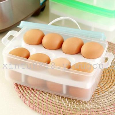 3042 creative portable plastic double egg storage box kitchen freezer storage box plastic storage boxes