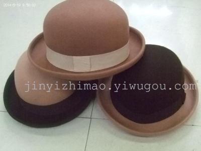 Roll Brim Hat wool felt oval Hat Maoni ladies Hat