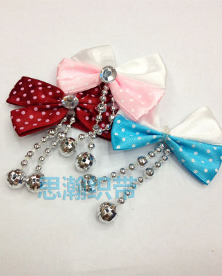 Diamond dots long beads bow headdress accessories floret gift wrap hair pin color can be mixed batch