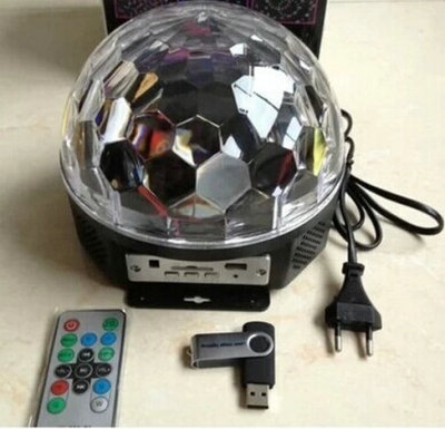 U disk support SD card music Crystal Magic Ball 6-color LED colorful dazzling Spotlight audio