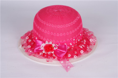 2014 lace Butterfly summer girls beach Hat baby Hat baby Hat straw hats