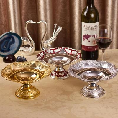 Upscale continental silver plated silver epoxy dried fruit plate stainless steel fruit color can be customized