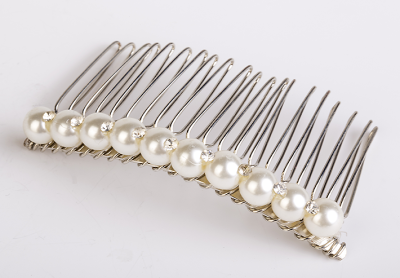 Plug the Korean version of Pearl rhinestone handmade tiara comb hair clip