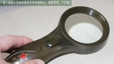 Authentic Army Day at high magnification, the old man reading newspaper handheld portable optical magnifying glass lamp counterfeit lighting Magnifier