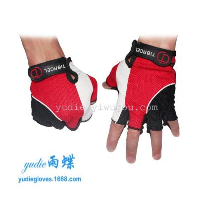 Training Body Building Exercise Gym Weight Lifting Sport Mesh Half Finger Gloves