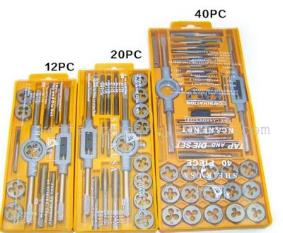 12,20,40pc tap and die set twisted glove taps, tap and die wear
